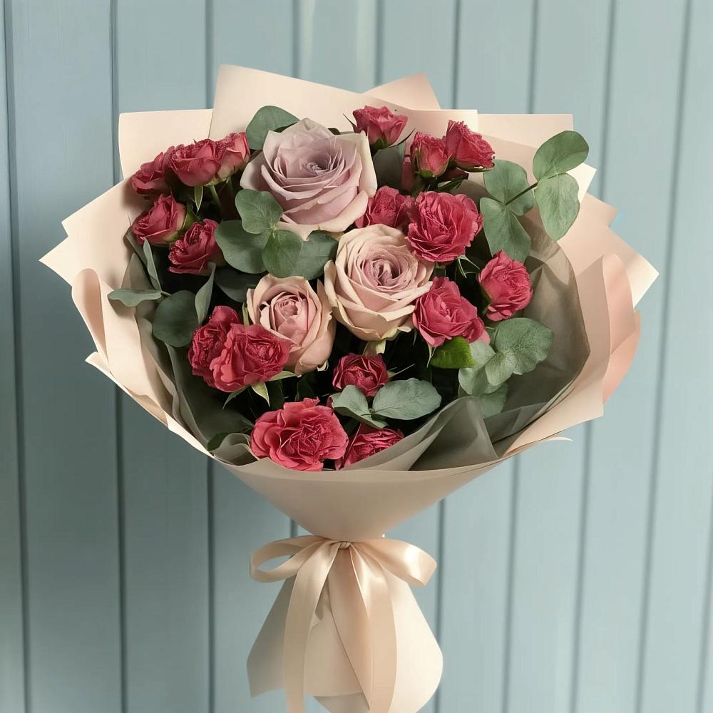 Букет цветов из: Гвоздики и Розы в Вырубово