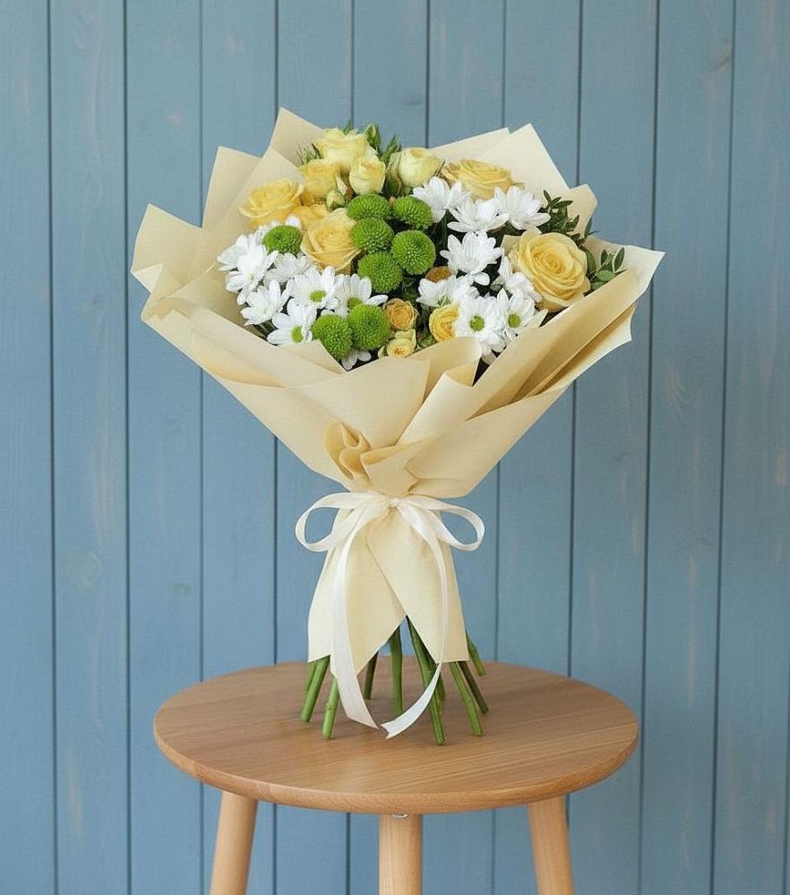 Букет цветов из: Хризантемы и Розы в Вырубово