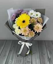 Букет цветов из:  Розы, Герберы и Хризантемы в Вырубово