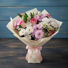 Букет цветов из:  Хризантемы, Альстромерии и Розы в Вырубово