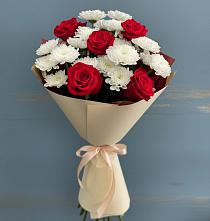Букет цветов из:  Розы и Хризантемы в Вырубово