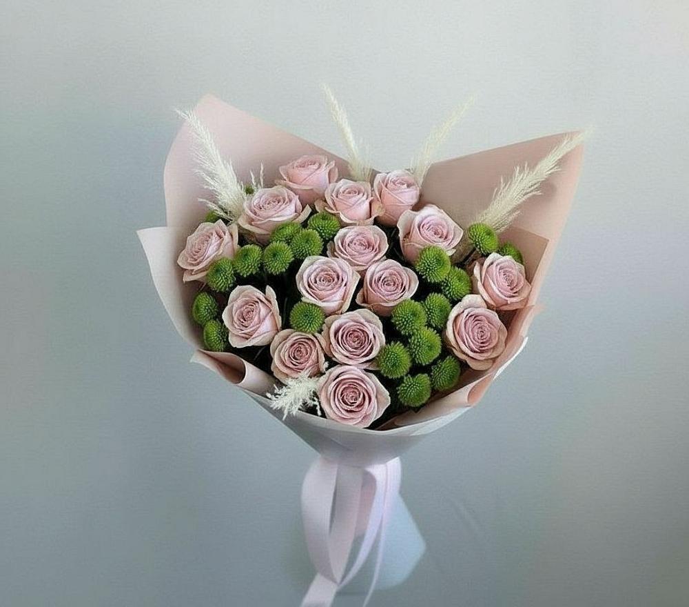 Букет цветов из: Розы и Хризантемы в Вырубово