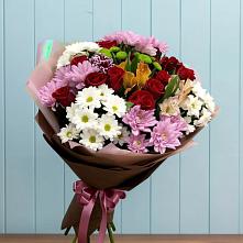 Букет цветов из:  Розы, Хризантемы и Альстромерии #REPLACE_PRED# Вырубово