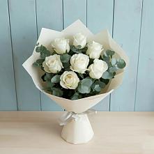 Букет Белые розы в Эвкалипте #REPLACE_PRED# Вырубово